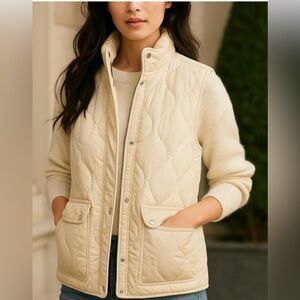 J. Crew Ivory Quilted Women's Vest